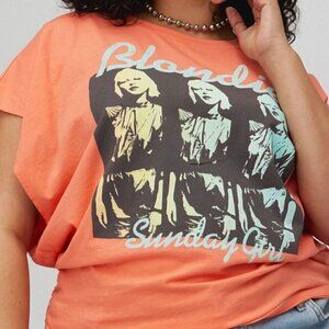 NEW Daydreamer Blondie Sunday Girl Orange Muscle Graphic Tee - Large